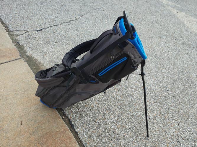 Taylormade Flex Tech Crossover Dual Strap 14 Divider Golf Stand Bag Grey/Blue