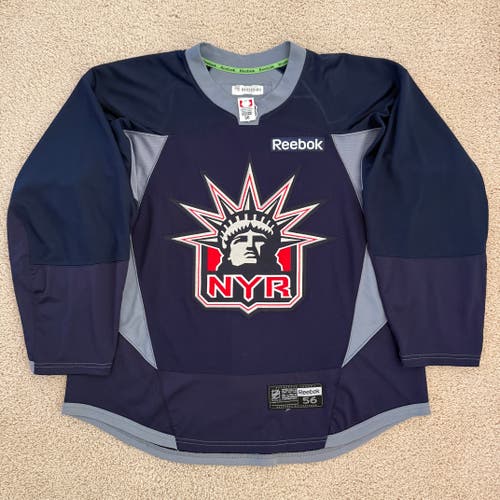 New York Rangers 'Statue of Liberty' Reebok Edge 3.0 Size 56 Navy Pro Stock Practice Jersey