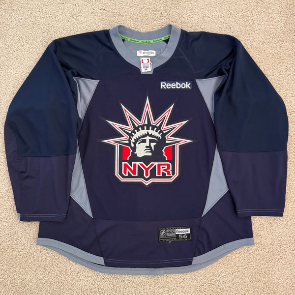 New York Rangers 'Statue of Liberty' Reebok Edge 3.0 Size 56 Navy Pro Stock Practice Jersey