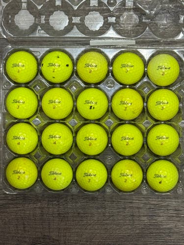 20 Titleist Pro V1x Yellow Golf Balls - 4A Good Condition