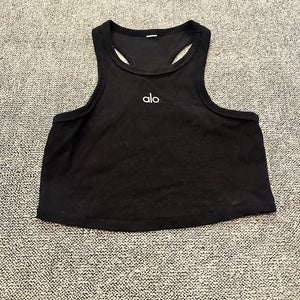 Alo yoga black cropped tank top
