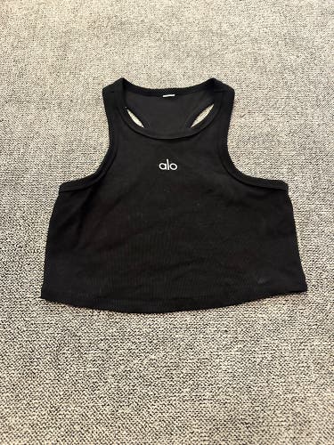 Alo yoga black cropped tank top