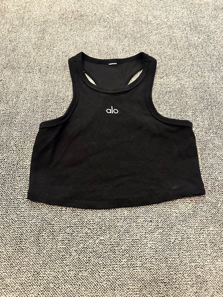 Alo yoga black cropped tank top