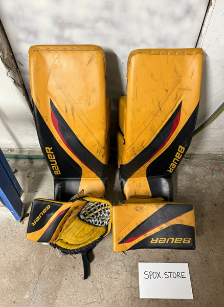 Bauer Hyperlite 2 Senior Goalie Full Set – 33" | Regular Hand | Yellow | Used (READ DESCRIPTION)