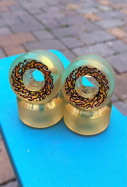 Santa Cruz Slime Balls Skateboard Wheels 54mm Mirror Vomits 99A Clear (Set Of 4)