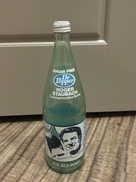Dr Pepper Dallas Cowboys Roger Staubach Commemorative Bottle