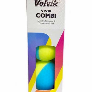 Volvik Vivid Combi Golf Balls (Blue/Yellow, 3pk) 1 Sleeve NEW