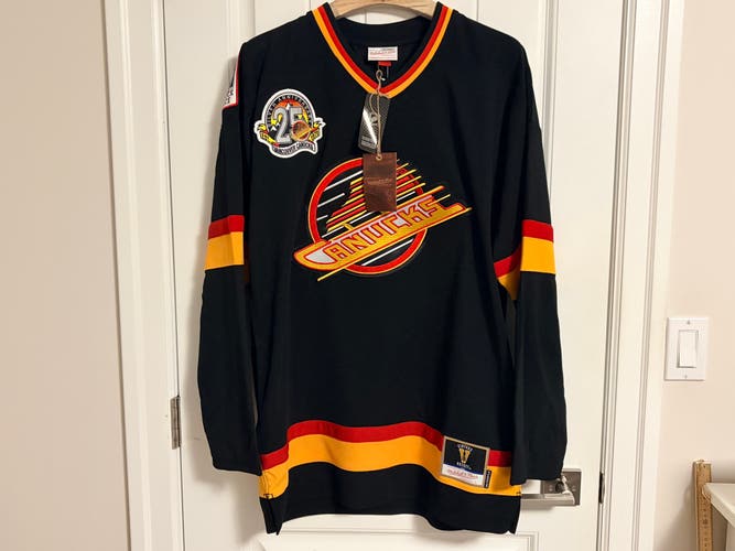 BNWT Mitchell & Ness Vancouver Canucks Black Skate Jersey Size Large Tall