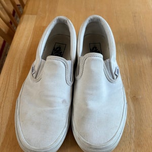 White Men's Size M 7.5 (W 8.5) Youth Vans Shoes (Used)