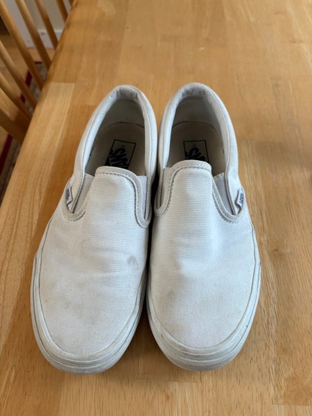 White Men's Size M 7.5 (W 8.5) Youth Vans Shoes (Used)