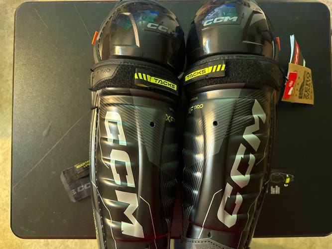 Junior CCM Tacks XF Pro 12" Shin Pads (New)