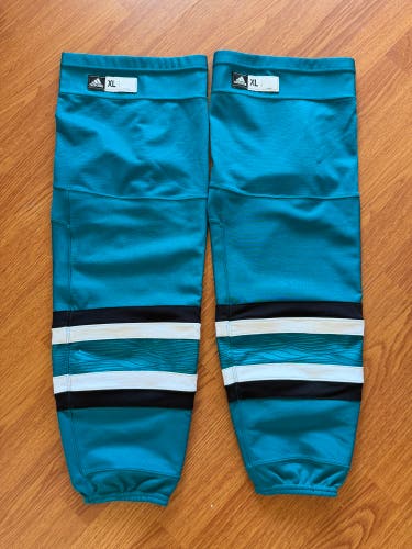 Adidas SJ Sharks 2022/23 Pro Stock “Evolve” Teal socks XL