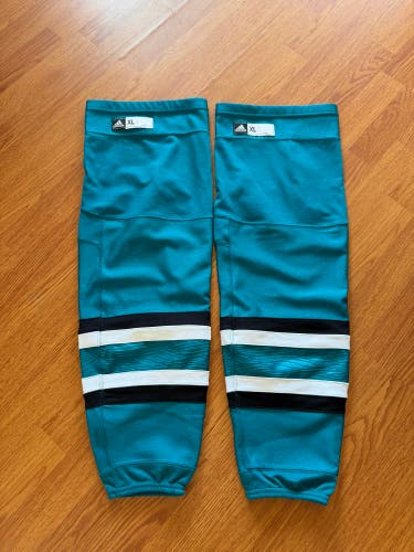 Adidas SJ Sharks 2022/23 Pro Stock “Evolve” Teal socks