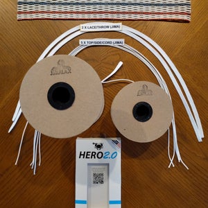 ECD (New) White (red & blue striker) Hero 2.0 W/Jimalax String Kit Mesh