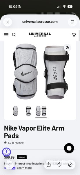 IN SEARCH OF. DO NOT BUY. Large Nike Vapor Elite Arm Pads (New)
