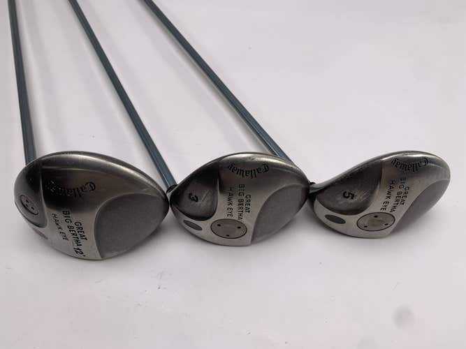Callaway Hawkeye Wood Set Driver 3 5 | 12* 15* 18* Hawk Eye Gems UL Ladies RH