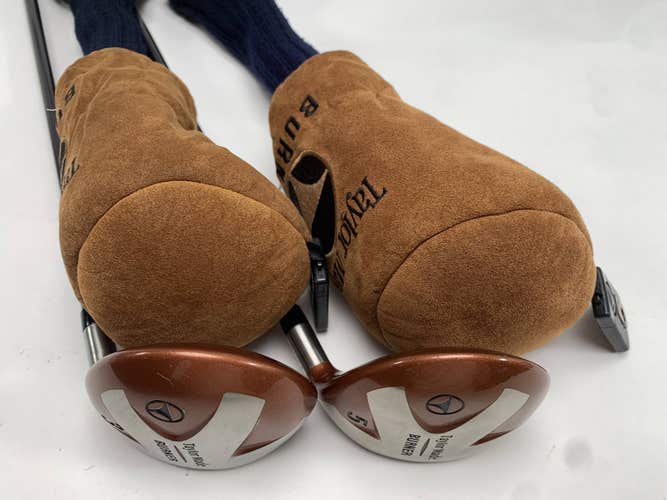 TaylorMade Ti Bubble 3 & 5 Fairway Wood Set 15* 18* Bubble 2 S-90 Mens RH HC