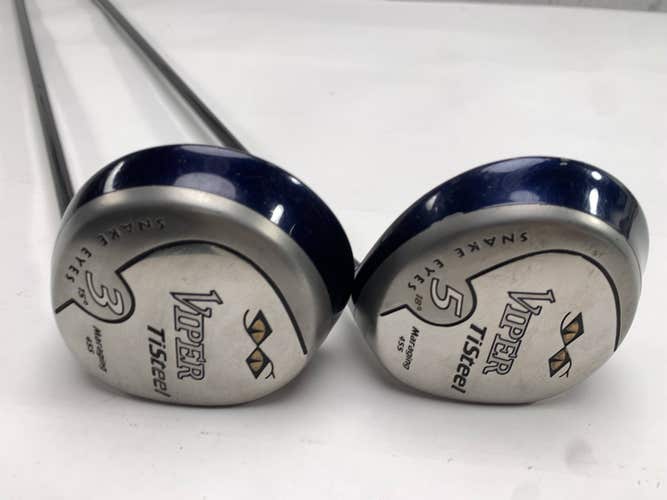 Snake Eyes Viper TiSteel 3 & 5 Fairway Wood Set 15* 18* Viper Regular Mens RH