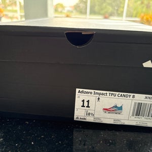 White Men's Size M 11.0 (W 12.0) Adult Adidas Adizero Low Top Molded Cleats (New)