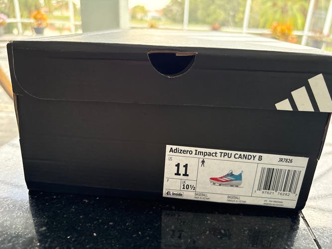 White Men's Size M 11.0 (W 12.0) Adult Adidas Adizero Low Top Molded Cleats (New)