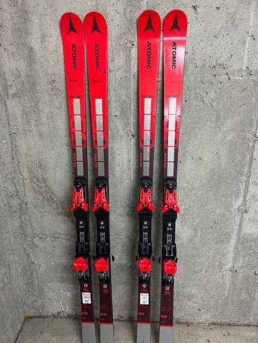 Men's 2023 Atomic Redster FIS GS 180 cm Racing Skis With Bindings 2X barely used (Used)