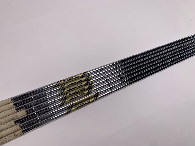 True Temper Dynamic Gold XSeven XStiff Iron Set 7 Shafts 35''-38.25'' Pull 0.355