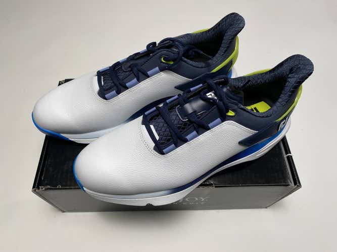 FootJoy Pro / SLX Golf Shoes White Blue Yellow Men's SZ 10 (56914)