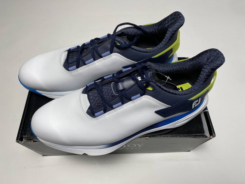 FootJoy Pro / SLX Golf Shoes White Blue Yellow Men's SZ 13 (56914)