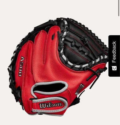 New A500 RHT GRY/BLK/RED CATCHERS MITT 11834-WILWBW10254632