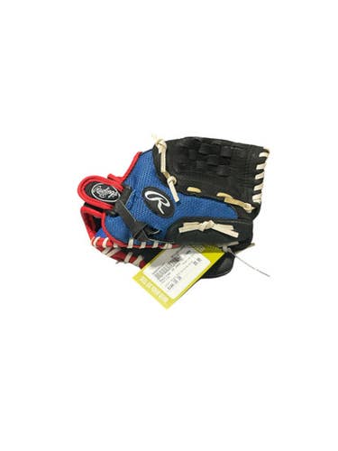 Used Rawlings 10 INCH BB/SB Glove RH Throw Black And Carolina Blue 10" 11834-S000043101