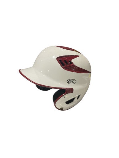Used Rawlings BASEBALL Batting Helmet No Mask Cardinal And White One Size 11834-S000043085