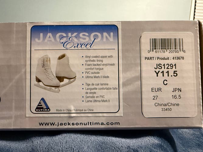 Jackson Ultima Excel Figure Skates C Junior 11.5 (Used)