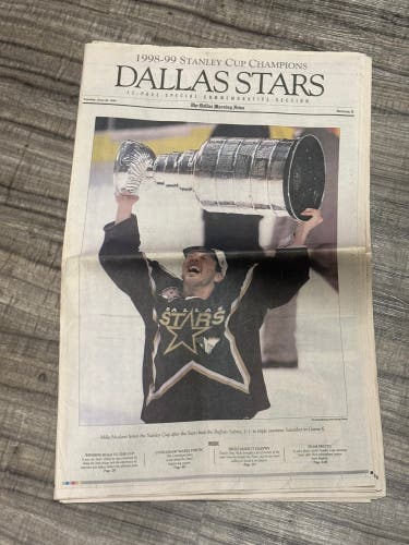 Dallas Morning News Dallas Stars 1999 Stanley Cup Champions Newspaper Vintage