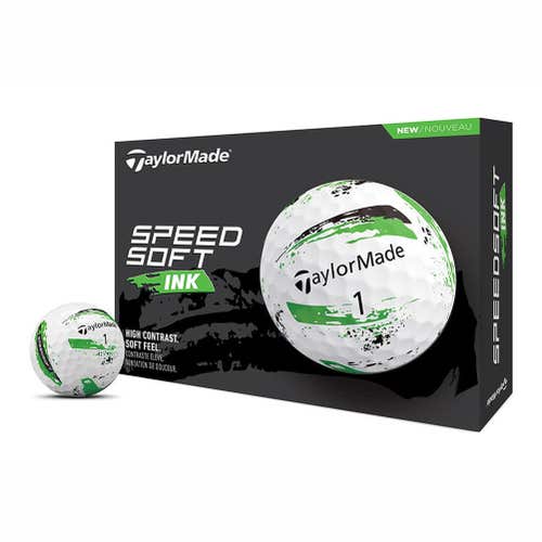 Taylor Made SpeedSoft Ink Golf Balls (Green, 12pk) 1dz 2024 NEW