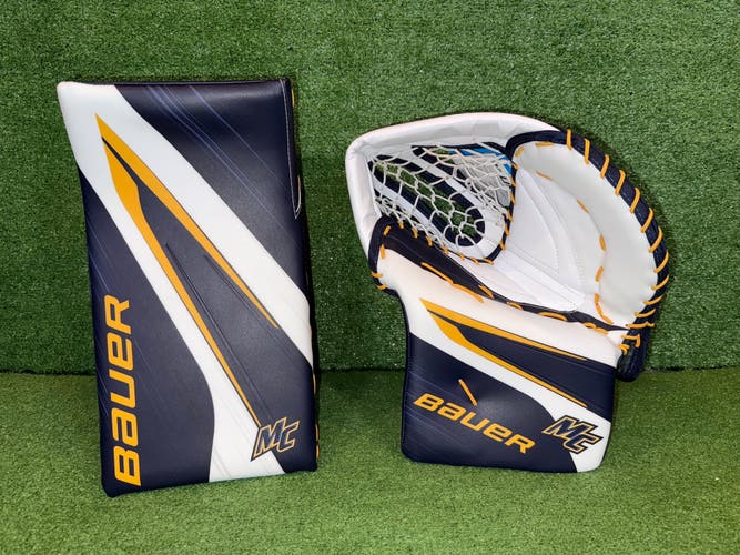 NCAA Pro Stock Bauer Vapor Hyperlite 2 Custom DigiPrint Regular Goalie Glove and Blocker Set (New)