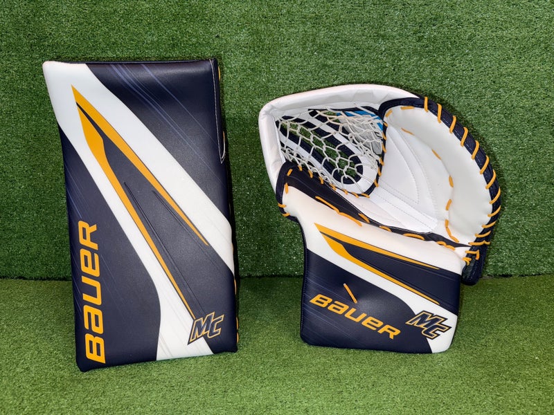 NCAA Pro Stock Bauer Vapor Hyperlite 2 Custom DigiPrint Regular Goalie Glove and Blocker Set (New)