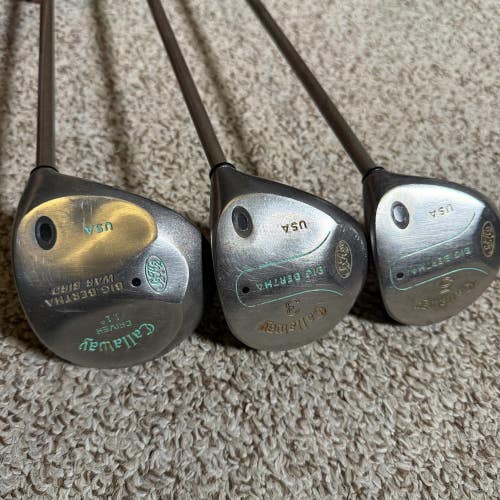 Women's Callaway Right Handed Driver, 3 & 5 Fairway Woods Ladies Flex