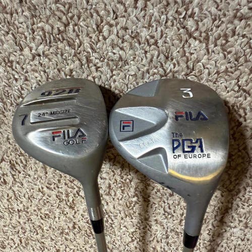 Women's Fila Right Handed 3 & 7 Fairway Woods Golf Club Set Ladies Flex