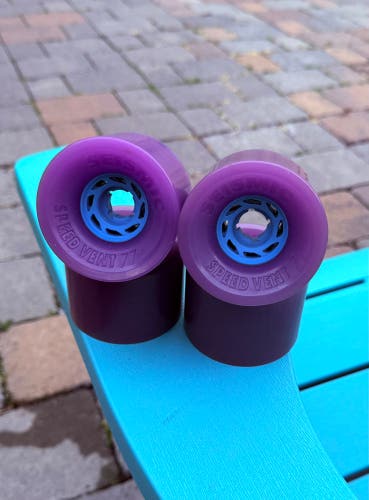 SEISMIC “SPEED VENTS” LONGBOARD/DOWNHILL SKATEBOARD WHEELS 77MM 83A SET OF 4 NEW