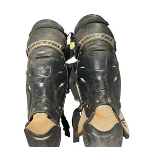 Used Easton BLACK SHIN GAURDS Catchers Leg Guards Black Adult 11834-S000042617