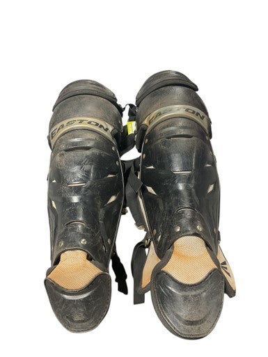 Used Easton BLACK SHIN GAURDS Catchers Leg Guards Black Adult 11834-S000042617