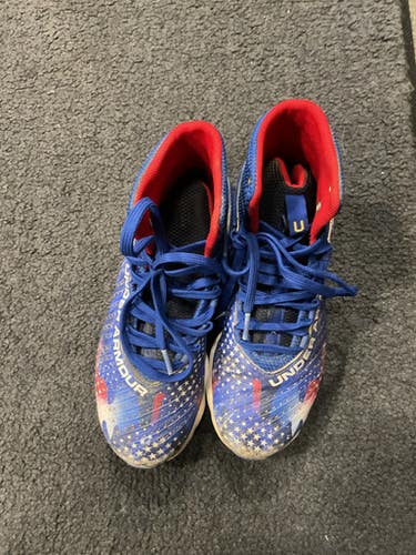 Used Under Armour USA BB/SB Cleats Royal Blue Junior 03 11614-S000225881