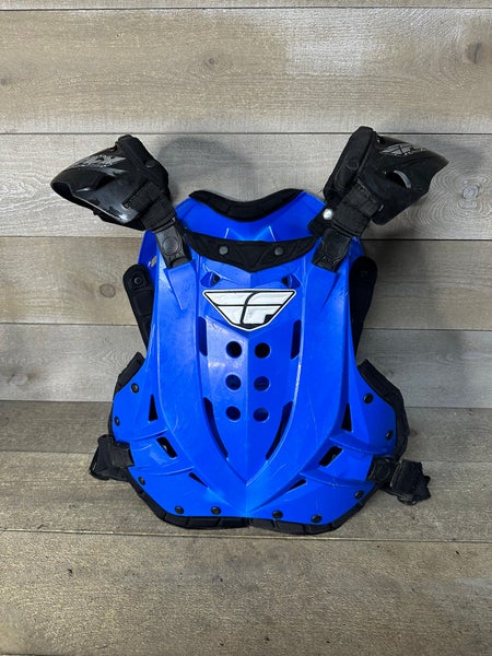 Fly Racing Stingray Roost Guard Blue Adult Size Large MX Motocross Chest Protect