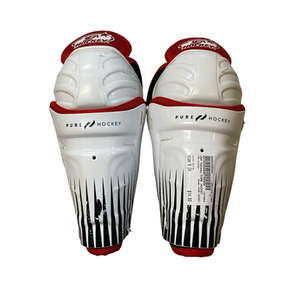 Used USA Hockey PURE HOCKEY Youth Shin Guards White 8" 11706-S000368004