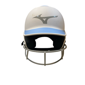 Used Mizuno WHITE HELMET Batting Helmet w/Mask White MD 11706-S000367880