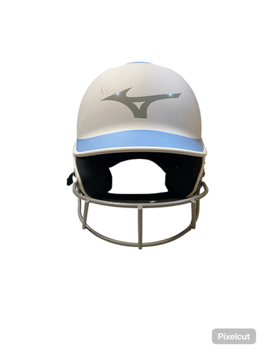 Used Mizuno WHITE HELMET Batting Helmet w/Mask White MD 11706-S000367880