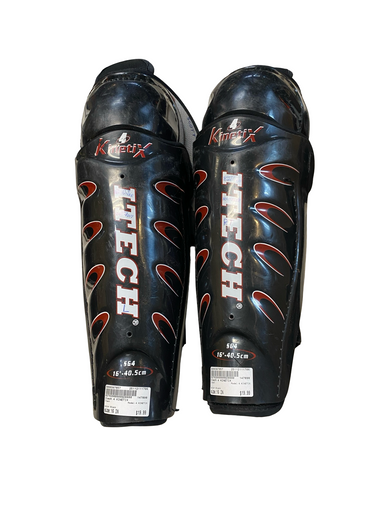 Used Itech 4 KINETIX Senior Shin Guards Black 16" 11706-S000367857