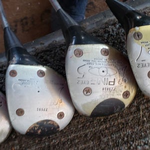 SET 4 PING BLACK DOT EYE 2 WOOD HEADED GOLF CLUBS WORN