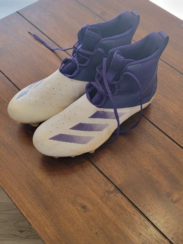 Blue Men's Size M 12.0 (W 13.0) Adult Adidas High Top Molded Cleats (Used)