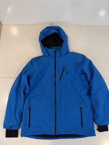 Spyder Men's XL Insulated Hooded Ski Jacket in Blue (Used)